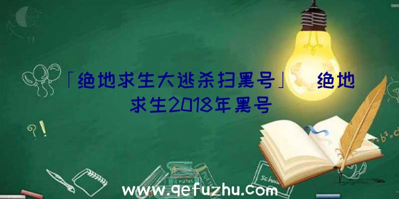 「绝地求生大逃杀扫黑号」|绝地求生2018年黑号